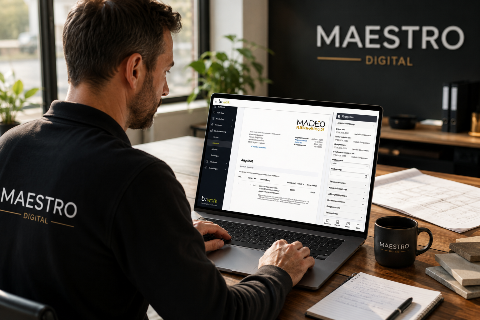 bwork Angebotssystem und Buchhaltung im Maestro Digital Stil