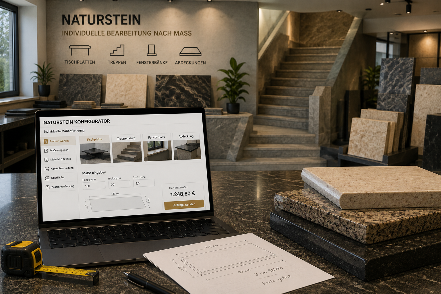 Naturstein Bearbeitung nach Maß